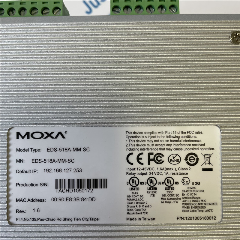 MOXA 18-Port Managed Industrial Ethernet Switch EDS-518A-MM-SC