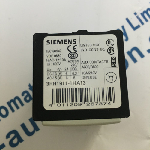 Siemens 3RH1911-1HA13 Auxiliary switch block, 23 E 1 NO + 3 NC EN 50012 Screw terminal for motor contactors, 4-pole