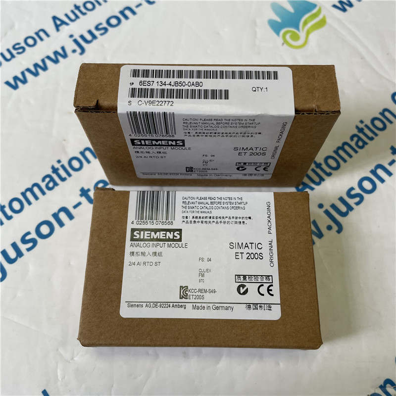 SIEMENS analog input module 6ES7134-4JB50-0AB0 SIMATIC DP, Electronics module for ET 200S, 2 AI RTD 15 mm width, 15 bit+sign Pt100 STD; Pt100 KL; 
