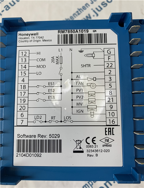 Honeywell RM7850A1019 Combustion controller