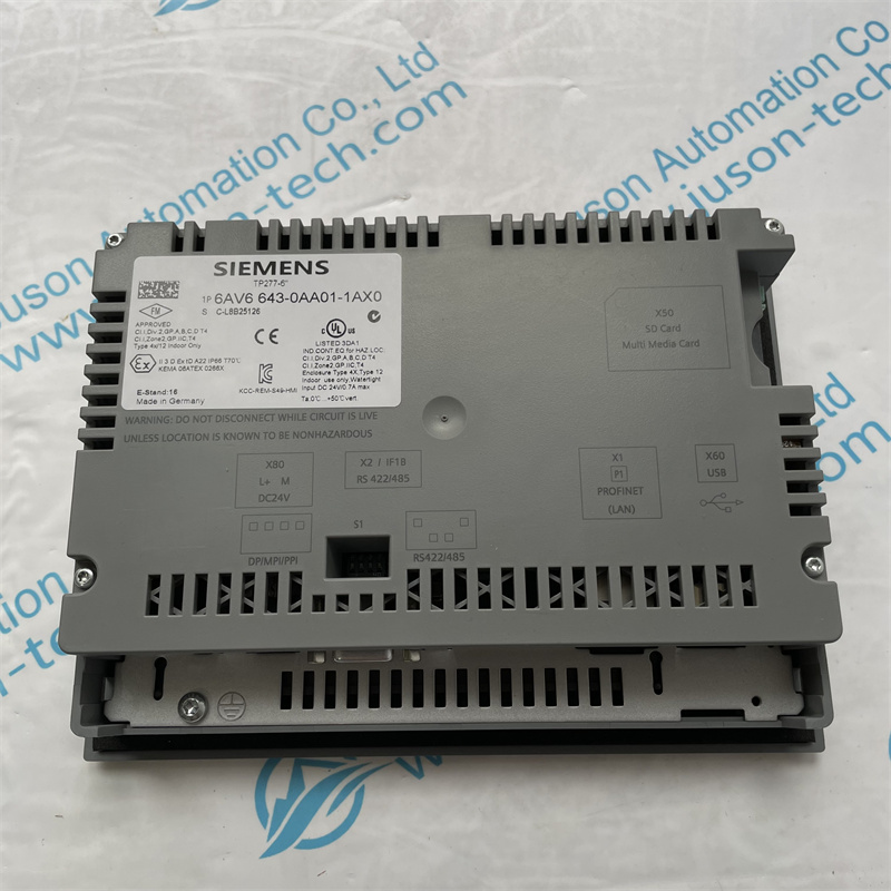 SIEMENS multifunctional control board 6AV6643-0AA01-1AX0 SIMATIC TP 277 6" Touch panel 5.7" TFT display 4 MB configuration memory