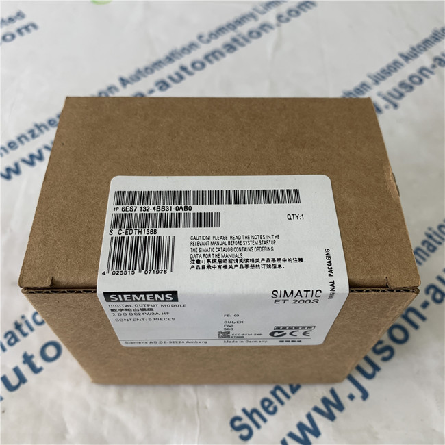 SIEMENS 6ES7132-4BB31-0AB0 SIMATIC DP, 5 electronic modules for ET 200S, 2 DO High Feature 24 V DC/2 A