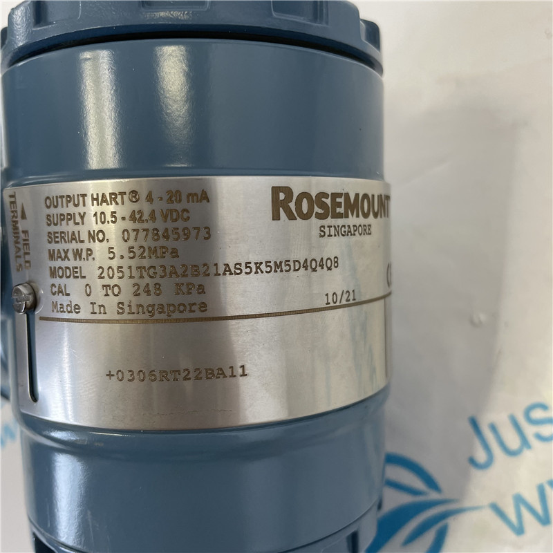 EMERSON Rosemount Pressure transmitter 2051TG3A2B21AS5K5M5D4Q4Q8+0306RT22BA11