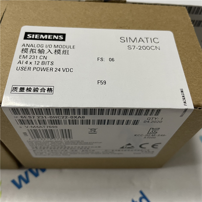 SIEMENS 6ES7231-0HC22-0XA8 SIMATIC S7-200 CN analog input EM 231, only for S7-22X CPU, 4 AI, 0-10V DC, 12 bit converter this S7-200 CN product only has CE approval