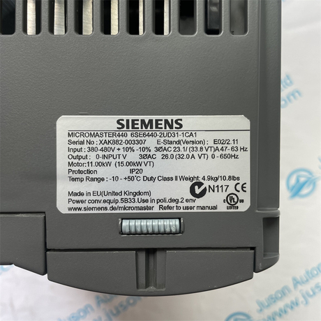 SIEMENS 6SE6440-2UD31-1CA1 MICROMASTER 440 without filter 380-480